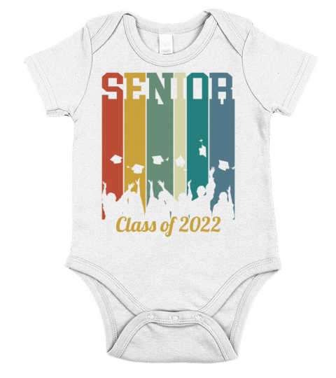 Senior Class Of 2022 Vintage Retro Short Sleeve Baby One-Piece