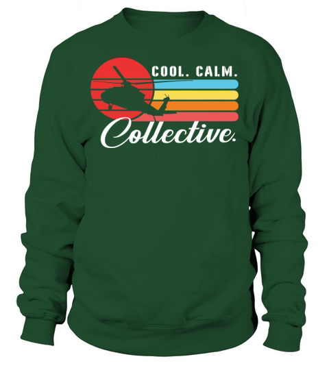 Cool Calm Collective Helicopter Vintage Retro Sweatshirt Unisex