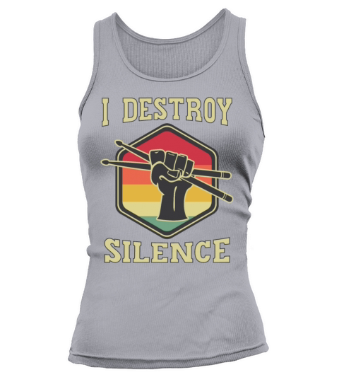 I Destroy Silence Vintage Sunset Drummer Tank top Woman