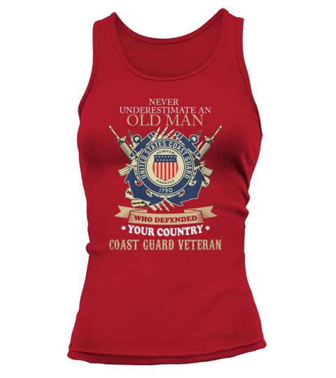 Old Man  Coast Guard Veteran Tank top Woman