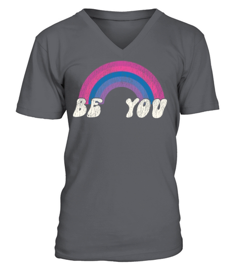 Bisexual Bi Pride Flag Rainbow Be V-Neck T-shirt