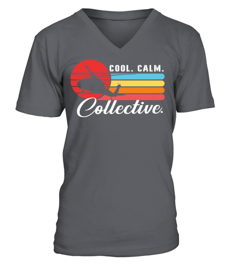 Cool Calm Collective Helicopter Vintage Retro V-Neck T-shirt