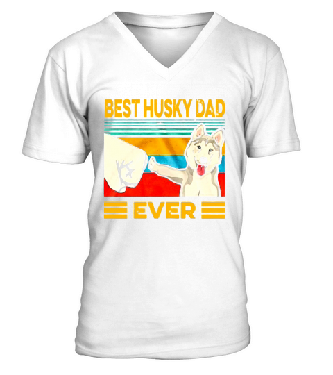 Official Best Husky dad ever vintage shirt V-Neck T-shirt