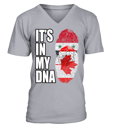 Syrian And Canadian Vintage Heritage DNA Flag V-Neck T-shirt
