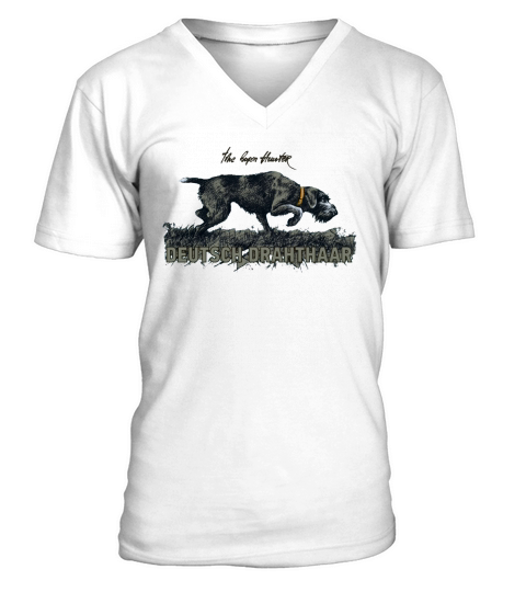 T shirt Deutsch Drahthaar The born Hunter V-Neck T-shirt