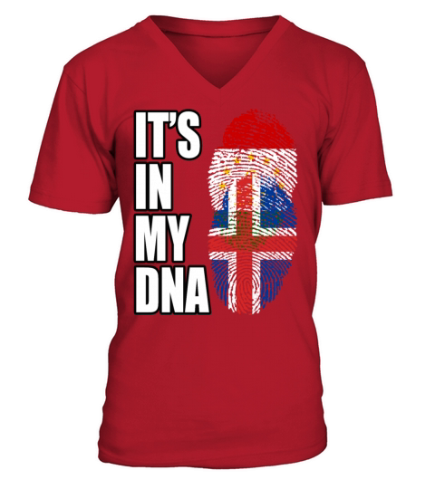 Tajikistani And Icelandic Vintage Heritage DNA Fla V-Neck T-shirt