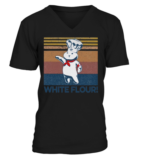 White Flour Vintage V-Neck T-shirt