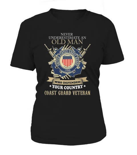 Old Man  Coast Guard Veteran Women's T-Shirt