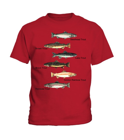 Types of Trout Fish Species Collection Fishing T-shirt Kids T-Shirt