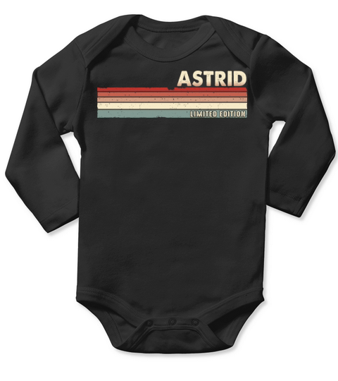 Astrid - Funny Retro Vintage Name 80s 90s Long Sleeve Baby One-Piece