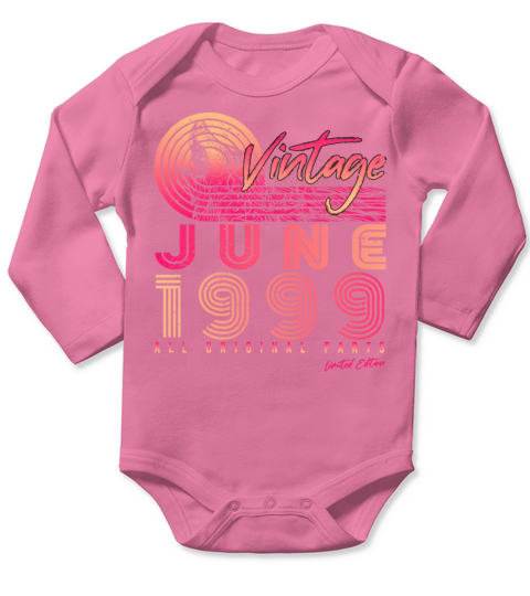 Birthday Greeting June 1999 Long Sleeve Baby One-Piece