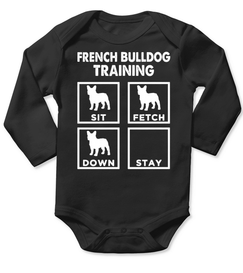 French Bulldog Training Long Sleeve Baby One-Piece