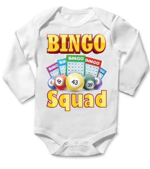 Funny Bingo Squad Bingo Lover Long Sleeve Baby One-Piece