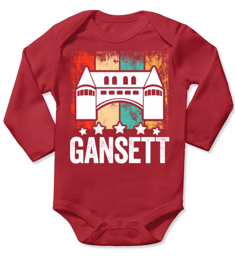 Narragansett - Rhode Island Gansett Retro Vintage Long Sleeve Baby One-Piece