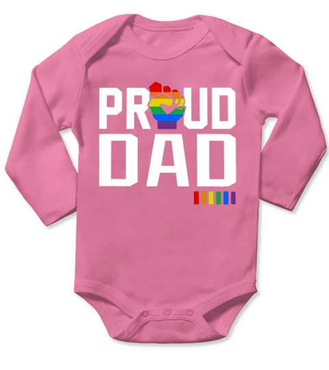 Proud Dad Gay Pride Month LGBTQ Premium shirt Long Sleeve Baby One-Piece
