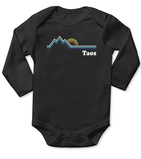 Retro Taos New Mexico T Shirt Vintage Sunrise Mountains Tee Long Sleeve Baby One-Piece