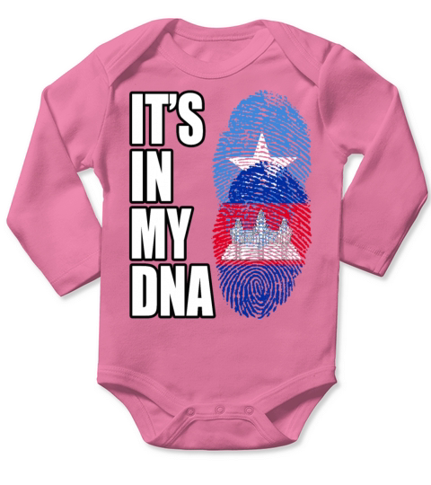 Somali And Cambodian Vintage Heritage DNA Flag Long Sleeve Baby One-Piece