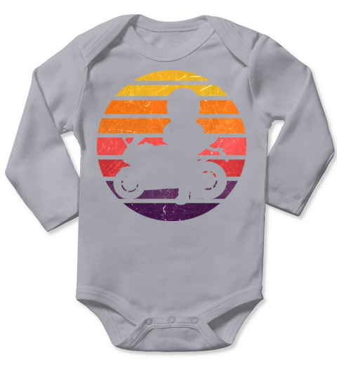 Vintage Motorcycle Motorbike Biker Motorcyclist Long Sleeve Baby One-Piece