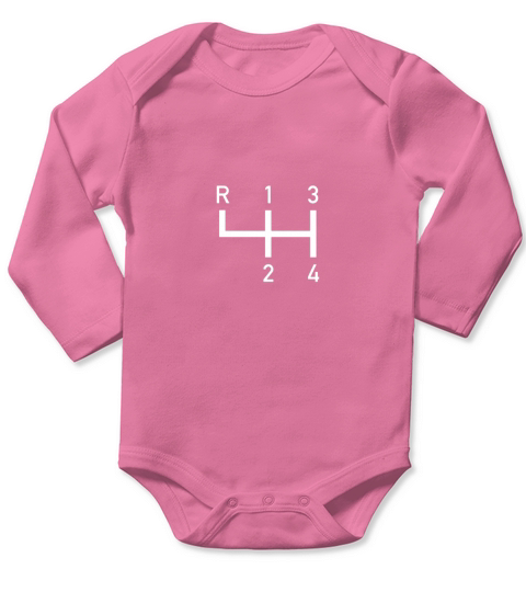 Vintage Racer Shift Pattern - 4 Speed Manual t-shirt Long Sleeve Baby One-Piece