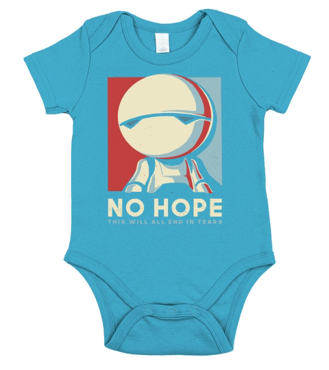 Android Marvin no hope this will all end in tears art shirt Short Sleeve Baby One-Piece