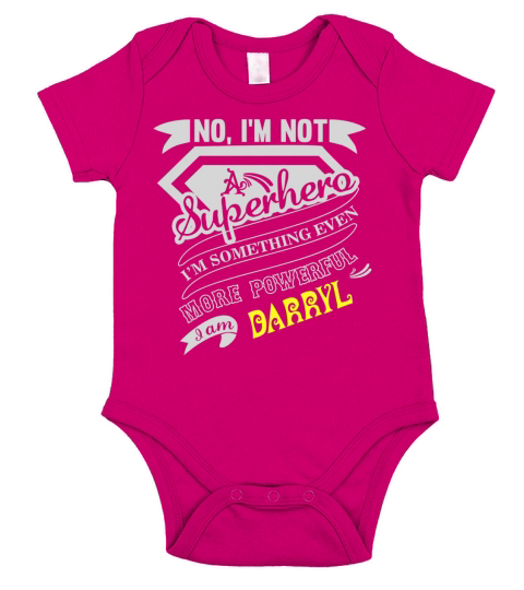DARRYL Im Not Superhero More Powerful I Am DARRYL name gifts T Shirt Short Sleeve Baby One-Piece