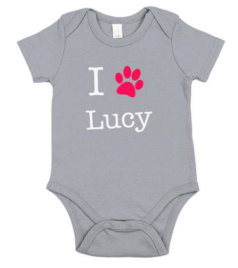 I Love Lucy Dog Name T-Shirt Gift Shirt for Dog Lovers Short Sleeve Baby One-Piece