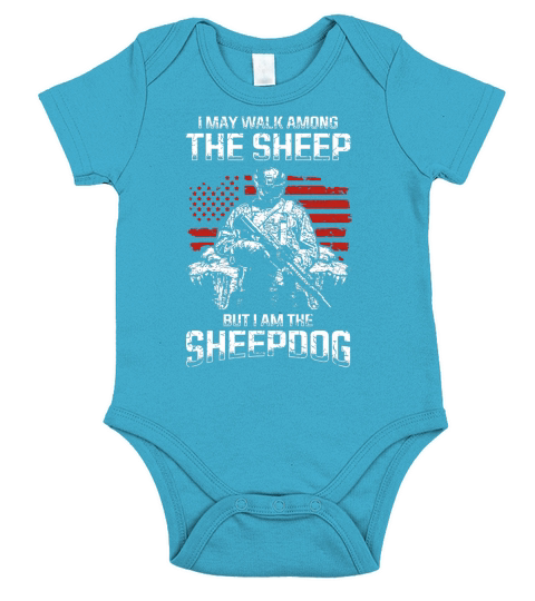 MILITARY - I AM A SHEEPDOG Short Sleeve Baby One-Piece
