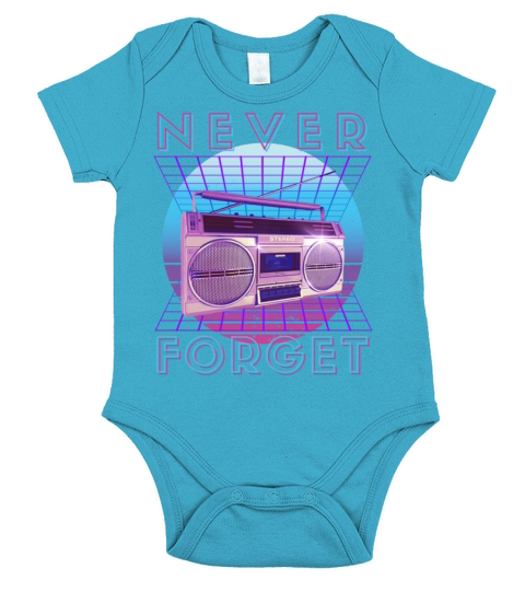 Never Forget Retro 80s 90s Nostalgia Short Sleeve Baby One-Piece
