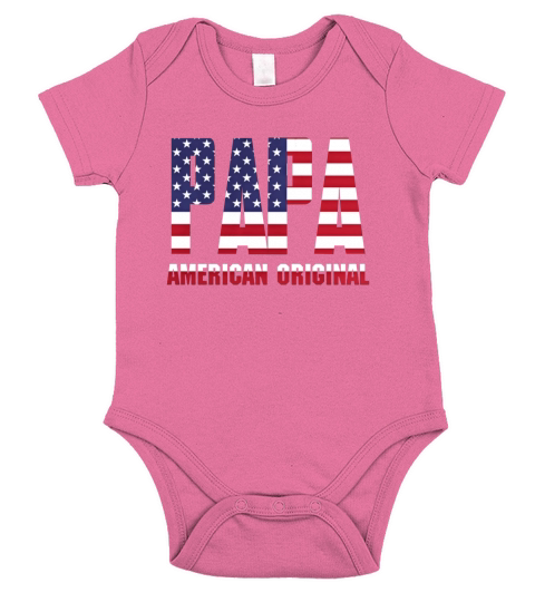 Papa American Original Flag T Shirt T-Shirt Short Sleeve Baby One-Piece