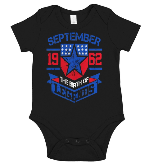 September 1962 The Birth Of Legends Gift For 55 Years Old Short Sleeve Baby One-Piece