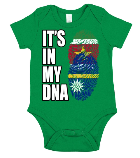 Surinamese And Nauruan Vintage Heritage DNA Flag Short Sleeve Baby One-Piece