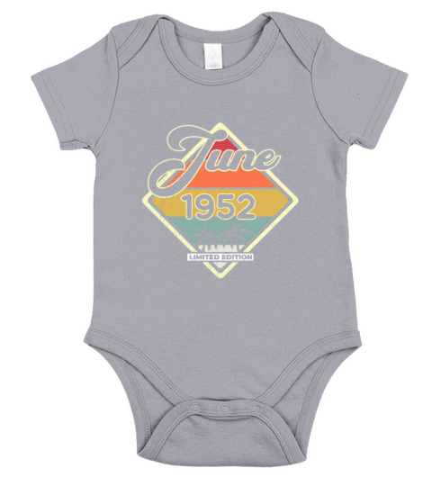 Vintage 70th Birthday June 1952 Sports Gift Short Sleeve Baby One-Piece