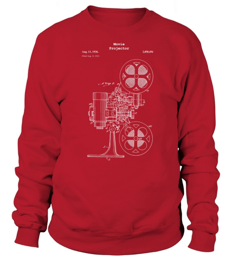 Vintage Movie Projector Blueprint Shirt - Film Cinema Video Sweatshirt Unisex