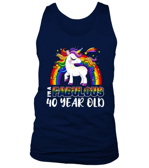 Unicorn Age 40 Years Gay Pride LGBT Pride Month Tank Top Unisex