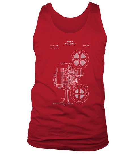 Vintage Movie Projector Blueprint Shirt - Film Cinema Video Tank Top Unisex