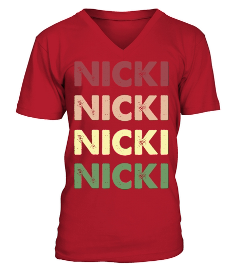 Nicki Shirt - Funny Personalized Name Nicki V-Neck T-shirt