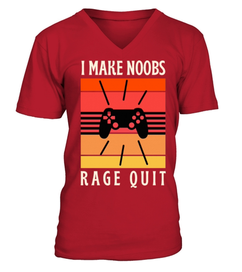 Retro vintage gaming - I make noobs rage quit V-Neck T-shirt