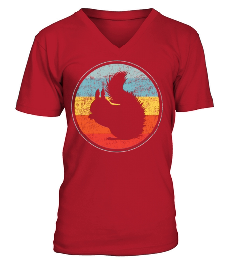 Squirrel Acorn Retro Vintage V-Neck T-shirt