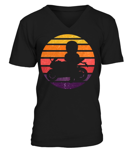 Vintage Motorcycle Motorbike Biker Motorcyclist V-Neck T-shirt