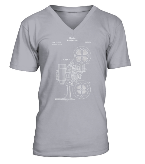 Vintage Movie Projector Blueprint Shirt - Film Cinema Video V-Neck T-shirt