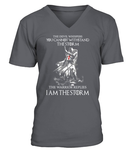 Warrior Shirt - Knight Templar - I AM THE STORM - CRUSADER - Warrior V-Neck T-shirt