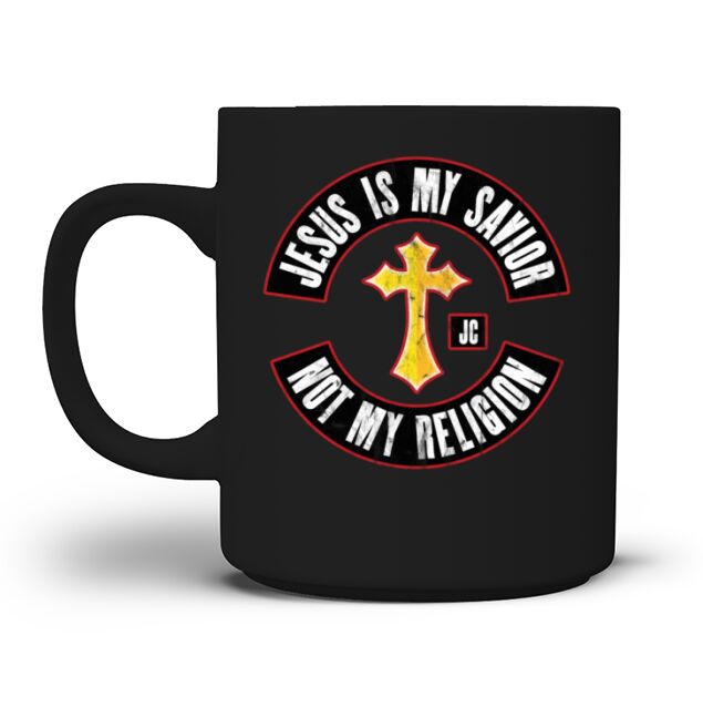 Jesus Is My Savior Not My Religion Men's T-Shirt Mug