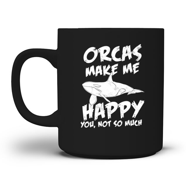 Orcas happiness whale Men's T-Shirt Mug