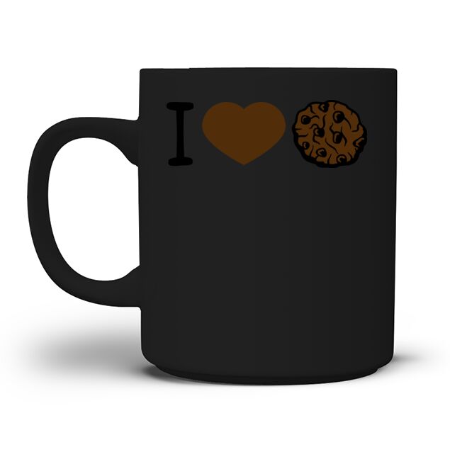 love i love heart cookie biscuit chocolate delicio Men's T-Shirt Mug