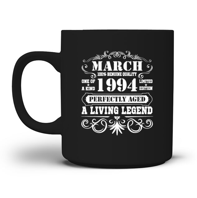 March 1994 Retro T Shirt Vintage 25th Birthday Men's Mug