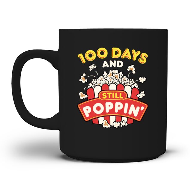 100 Days of School Popcorn Men's T-Shirt Mug