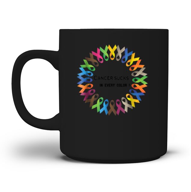All Cancer Ribbon Cancer Sucks In Every Color Men's T-Shirt Mug