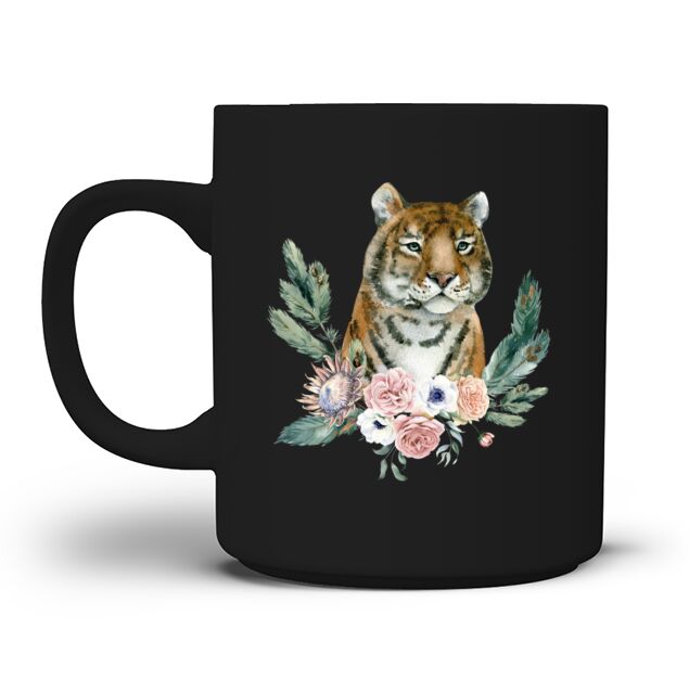 Tiger With Flowers Mug