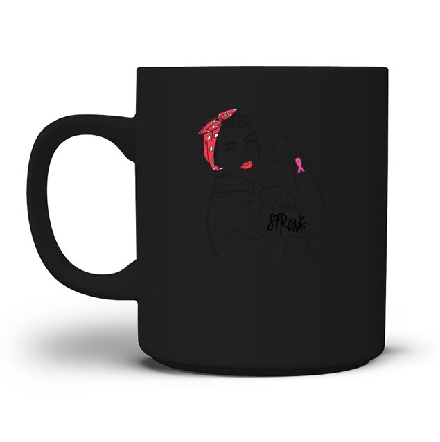 Strong Rosie The Riveter Breast Cancer Awareness Men's T-Shirt Mug