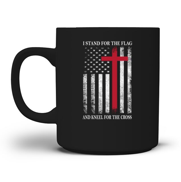 I Stand For The Flag And Kneel For the Cross Men's T-Shirt Mug